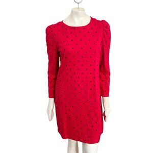 NWT OLD NAVY Long Sleeve Red with Black Polkadots Dress SZ M